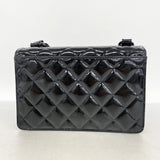 【6he5843】シャネル ショルダーバッグ マトラッセ パテントレザー ブラック シルバー金具【中古】レディース