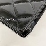 【6he5843】シャネル ショルダーバッグ マトラッセ パテントレザー ブラック シルバー金具【中古】レディース