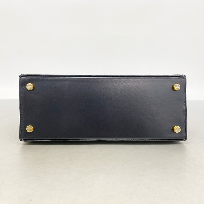 【6he5854】サルヴァトーレフェラガモ ハンドバッグ ヴァラ レザー ブラック ゴールド金具 2wayバッグ【中古】レディース