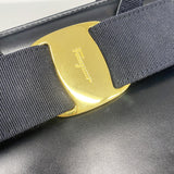 【6he5854】サルヴァトーレフェラガモ ハンドバッグ ヴァラ レザー ブラック ゴールド金具 2wayバッグ【中古】レディース