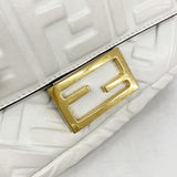 【6he5856】フェンディ ショルダーバッグ バケット レザー ホワイト ゴールド金具【中古】レディース