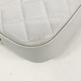 【6he5857】シャネル ショルダーバッグ マトラッセ チェーンショルダー キャビアスキン グレー シャンパンゴールド金具【中古】レディース