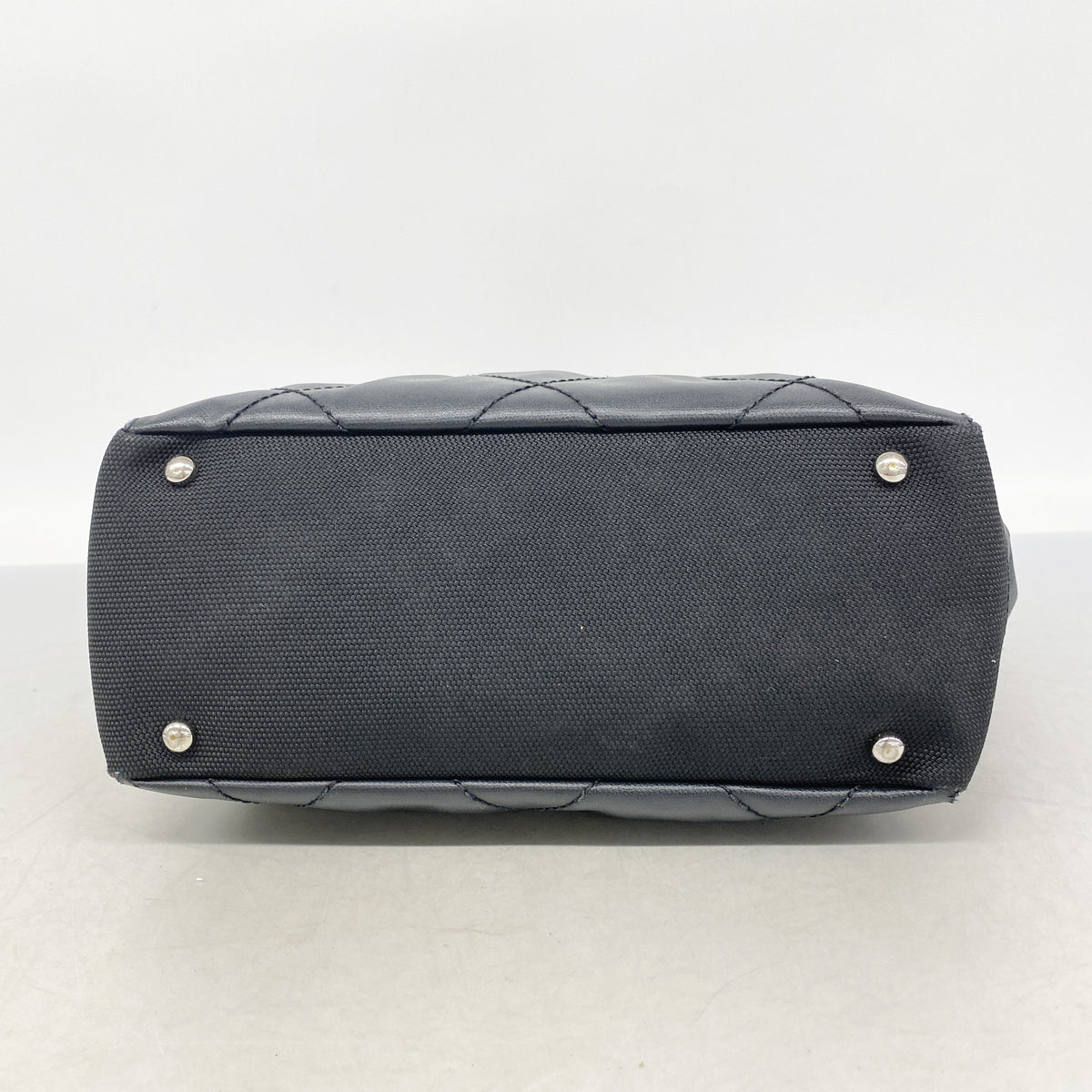 【6he5858】シャネル トートバッグ パリビアリッツ キャンバス ブラック シルバー金具【中古】レディース