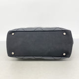 【6he5858】シャネル トートバッグ パリビアリッツ キャンバス ブラック シルバー金具【中古】レディース