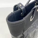 【6he5858】シャネル トートバッグ パリビアリッツ キャンバス ブラック シルバー金具【中古】レディース