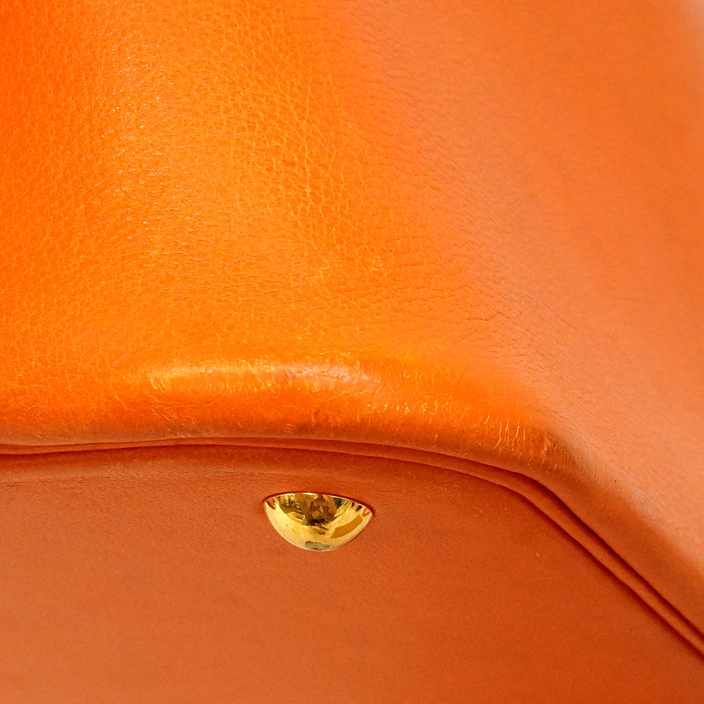 【6he5863】エルメス ハンドバッグ ボリード35 ヴォーガリバー オレンジ ゴールド金具 〇V刻印 2wayバッグ【中古】レディース