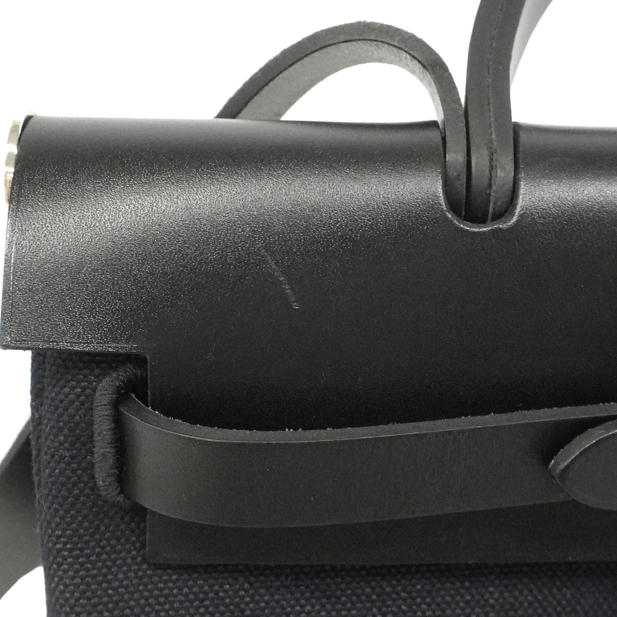 【6hf6325】エルメス ハンドバッグ エールバッグジップPM トワルミリタリー ブラック シルバー金具 B刻印 2wayバッグ【中古】レディース