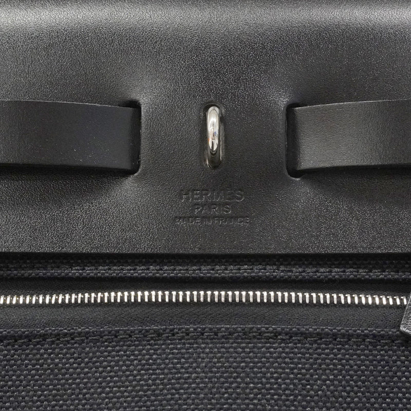 【6hf6325】エルメス ハンドバッグ エールバッグジップPM トワルミリタリー ブラック シルバー金具 B刻印 2wayバッグ【中古】レディース