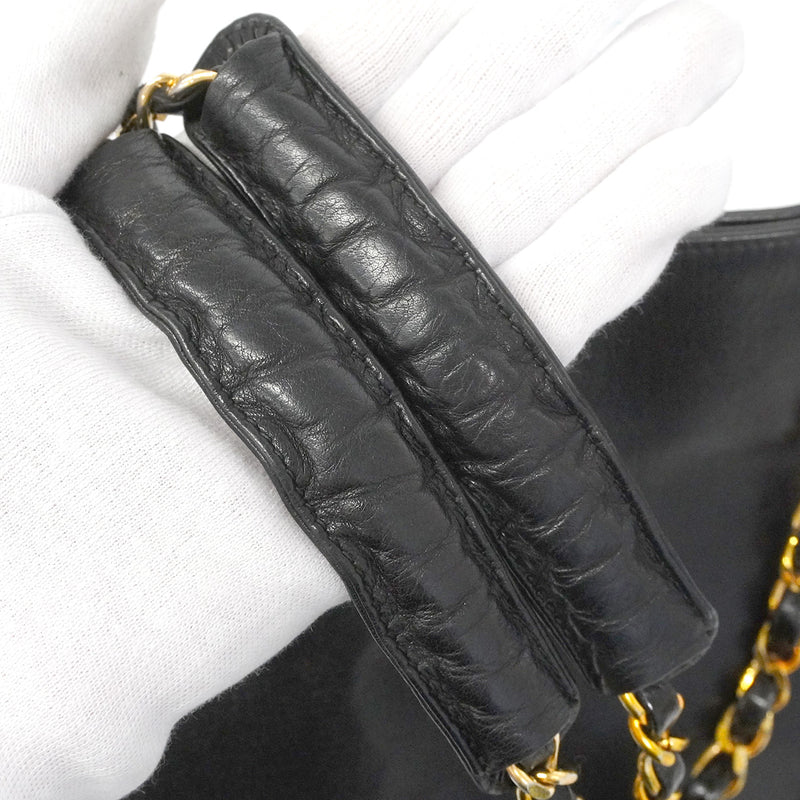 【6hf5883】シャネル チェーントート マトラッセ ラムスキン ブラック ゴールド金具【中古】レディース