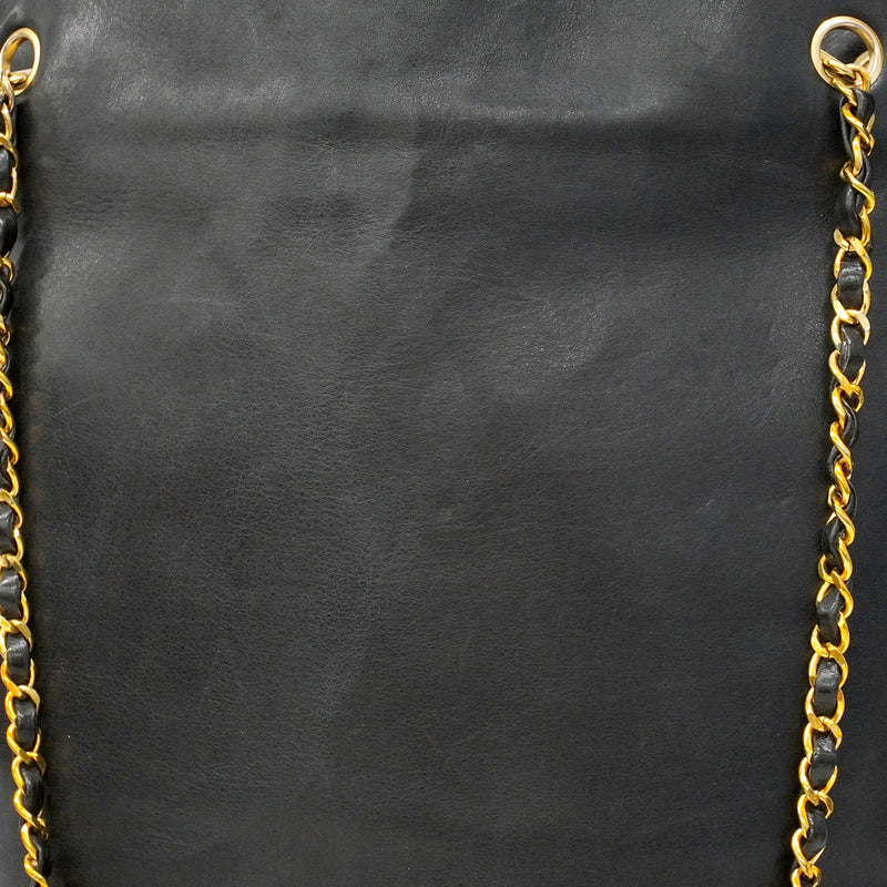 【6hf5883】シャネル チェーントート マトラッセ ラムスキン ブラック ゴールド金具【中古】レディース