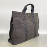 【6hf5894】エルメス トートバッグ エールラインMM ナイロン グレー シルバー金具【中古】レディース