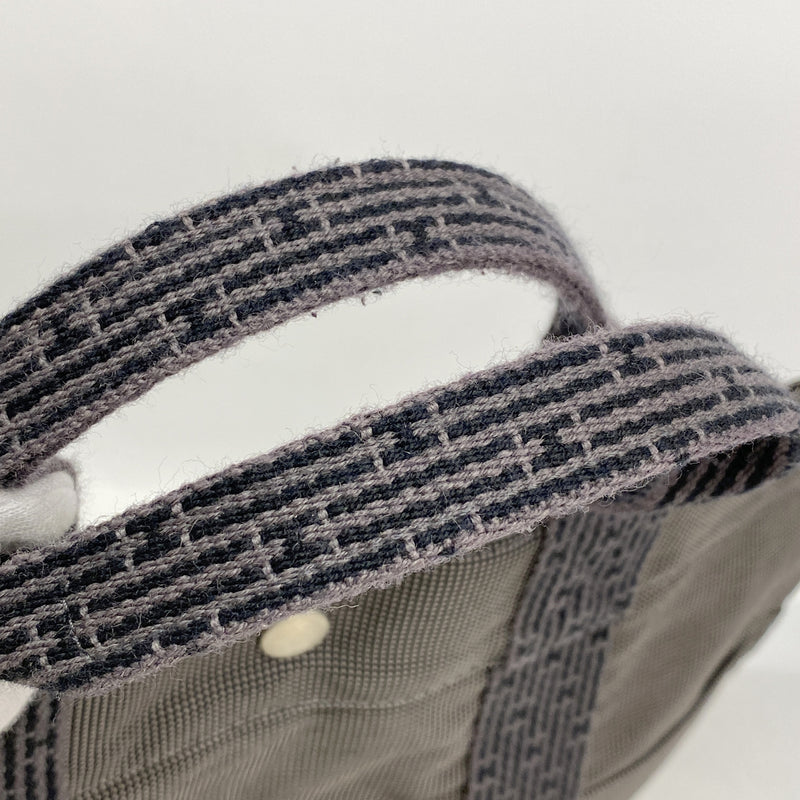 【6hf5894】エルメス トートバッグ エールラインMM ナイロン グレー シルバー金具【中古】レディース