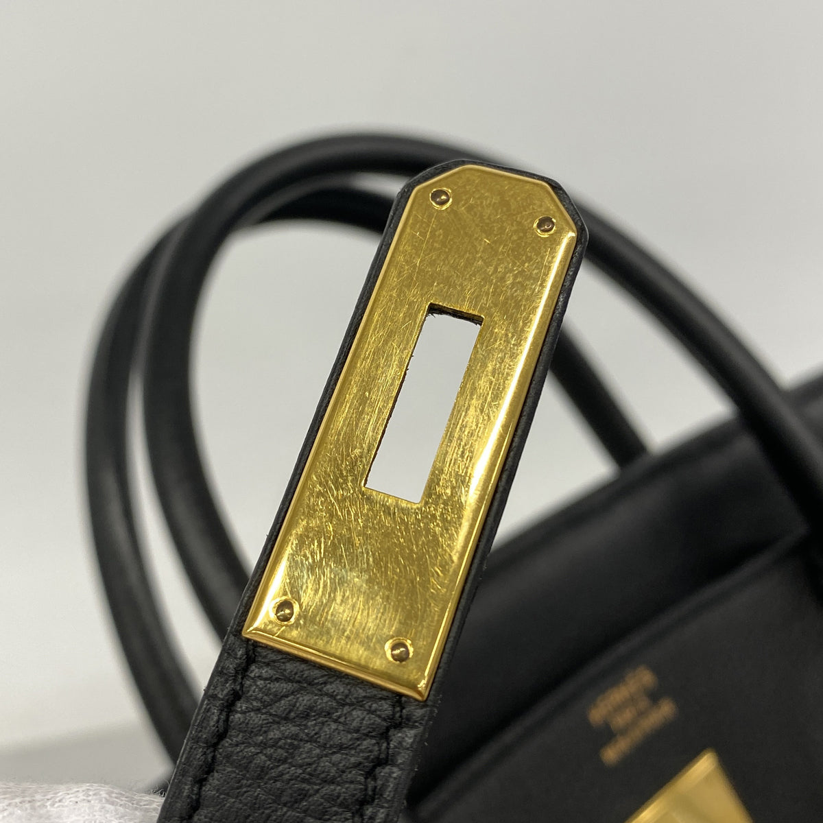【6hf5904-h】エルメス ハンドバッグ バーキン40 トゴ ブラック ゴールド金具 □B刻印【中古】メンズ