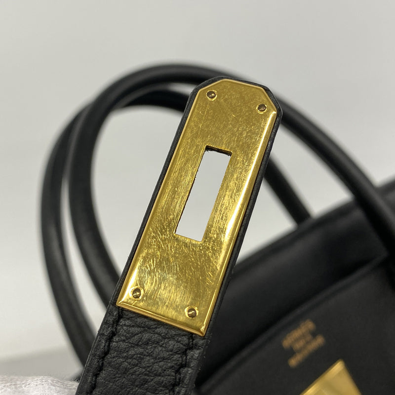 【6hf5904-h】エルメス ハンドバッグ バーキン40 トゴ ブラック ゴールド金具 □B刻印【中古】メンズ