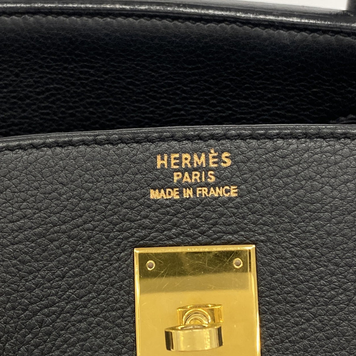 【6hf5904-h】エルメス ハンドバッグ バーキン40 トゴ ブラック ゴールド金具 □B刻印【中古】メンズ