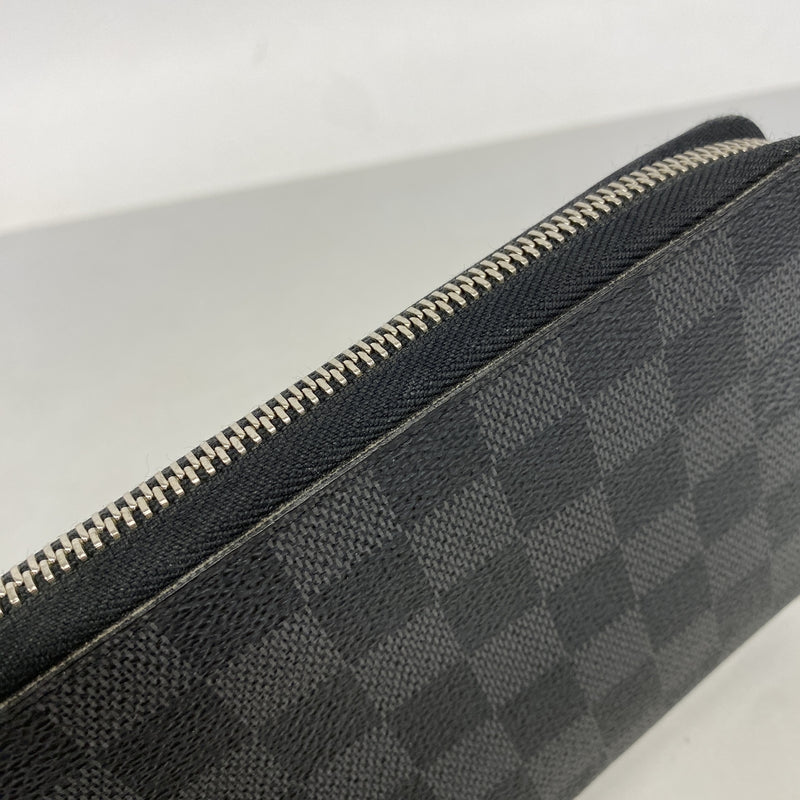 【6hf5908-h】ルイヴィトン 長財布 ダミエ・グラフィット ジッピーオーガナイザー N63077 ブラック グレー【中古】メンズ