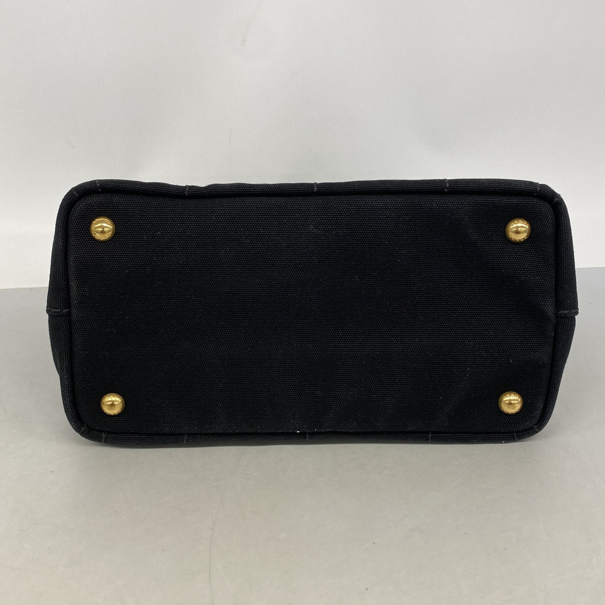 【6hf5909-k】プラダ ハンドバッグ カナパ キャンバス ブラック ゴールド金具 2wayバッグ【中古】レディース