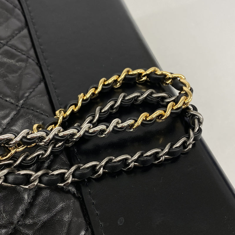 【6hf5910-k】シャネル ショルダーバッグ チェーンショルダー ガブリエル レザー ブラック ゴールド/シルバー金具【中古】レディース