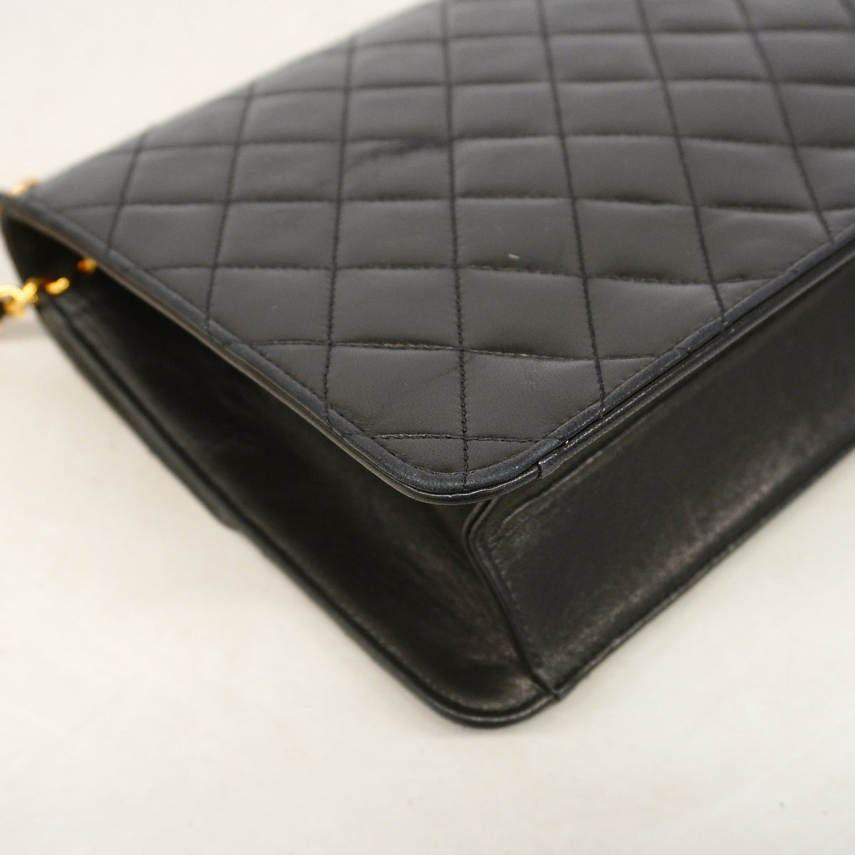 【6hf5913-k】シャネル ショルダーバッグ マトラッセ チェーンショルダー ラムスキン ブラック ゴールド金具【中古】レディース