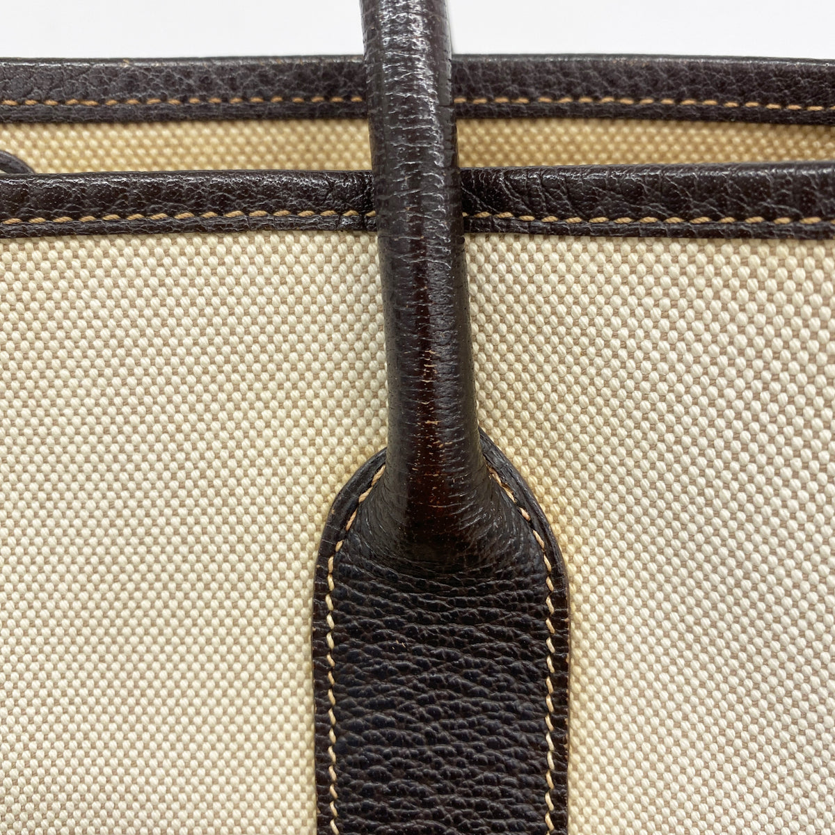 【6hf5916-h】エルメス トートバッグ ガーデンパーティPM トワルアッシュ ブラウン シルバー金具 □J刻印【中古】レディース