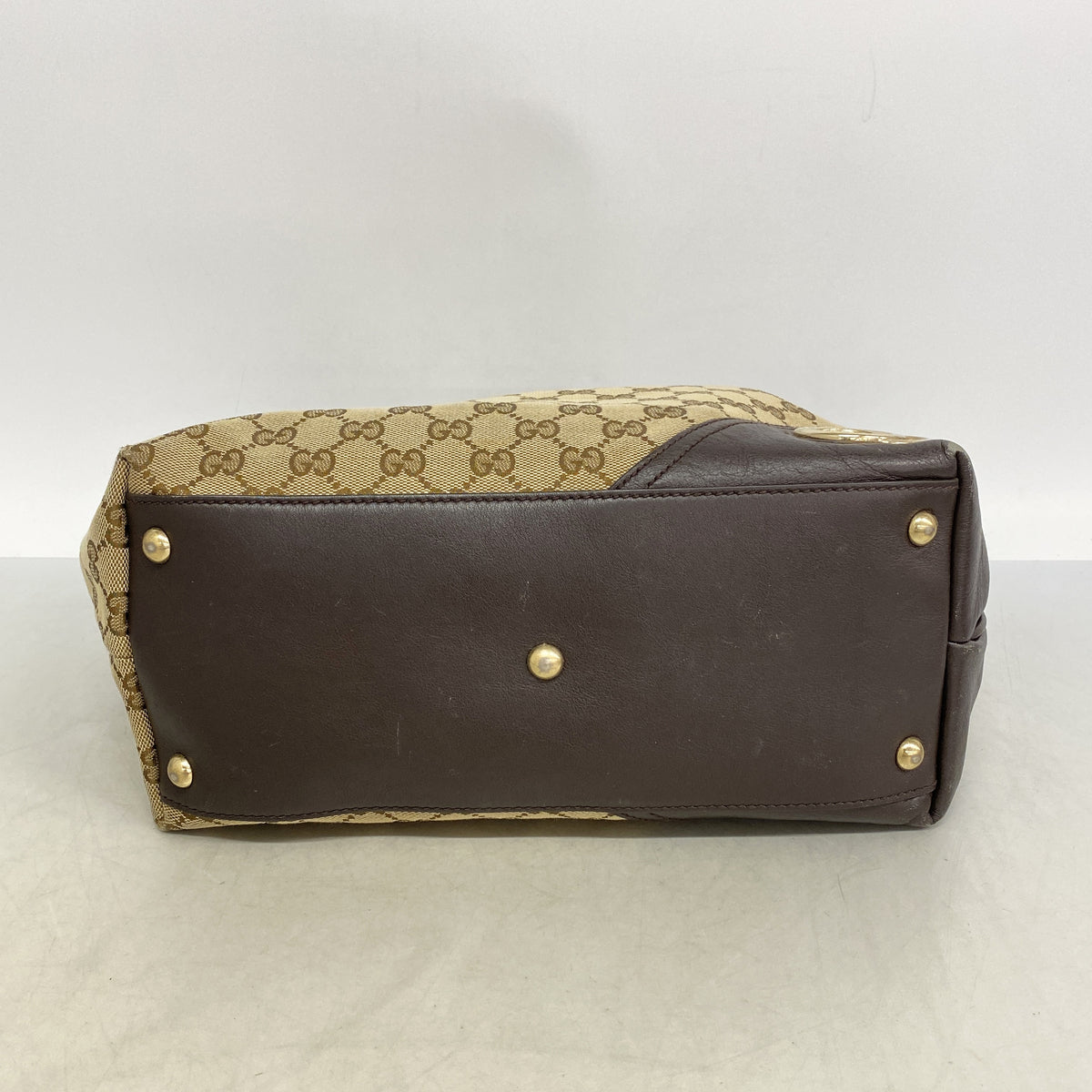 【6hf5922-k】グッチ トートバッグ GGキャンバス/アビー 169946 キャンバス ブラウン ゴールド金具【中古】レディース