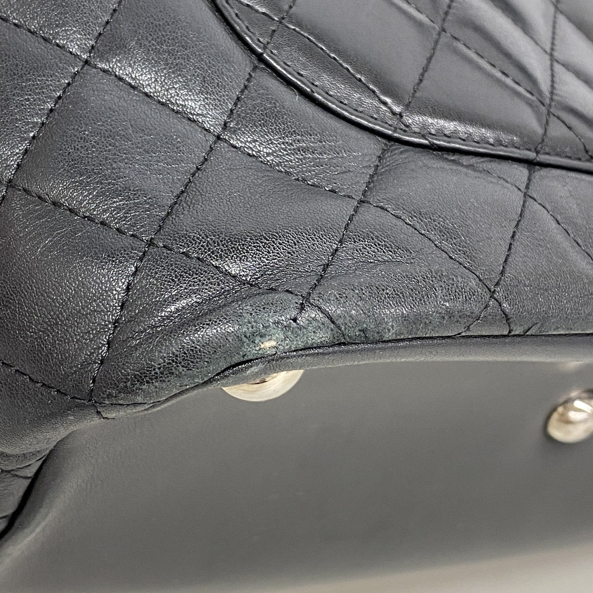【6hf5926-k】シャネル トートバッグ カンボン ラムスキン ブラック ゴールド金具【中古】レディース