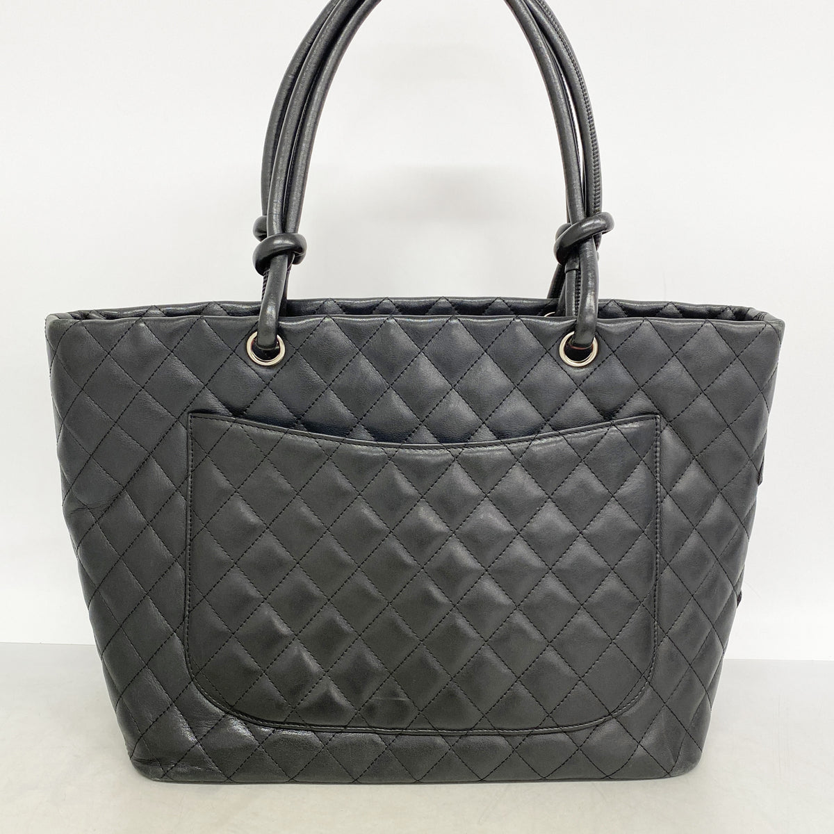 【6hf5926-k】シャネル トートバッグ カンボン ラムスキン ブラック ゴールド金具【中古】レディース