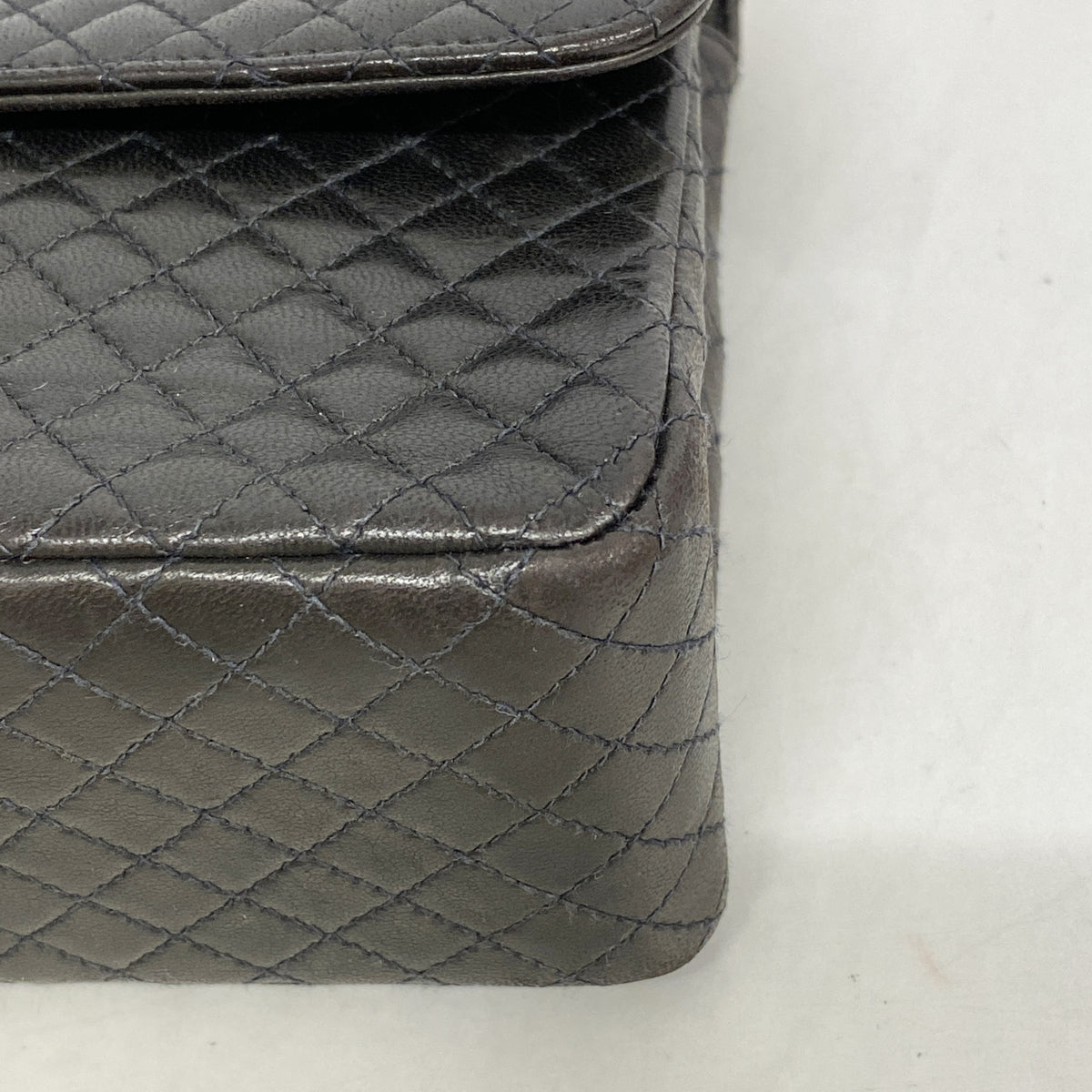【6hf5928-k】シャネル ショルダーバッグ Wチェーン マイクロキルティング ラムスキン ブラック シルバー金具【中古】レディース