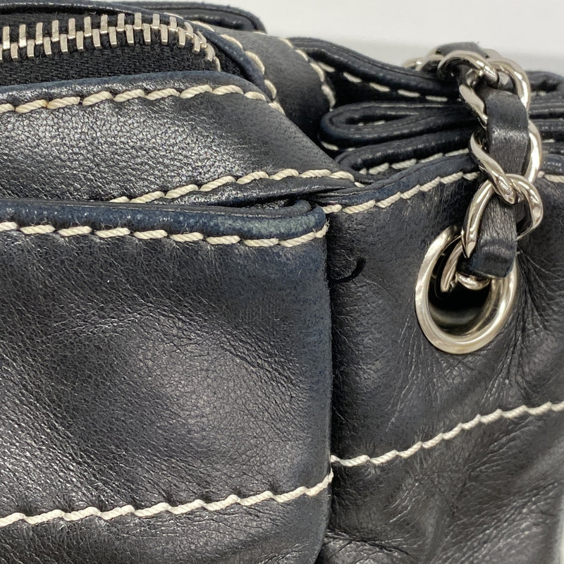 【6hf5929-k】シャネル ショルダーバッグ チェーンショルダー ラムスキン ブラック シルバー金具【中古】レディース