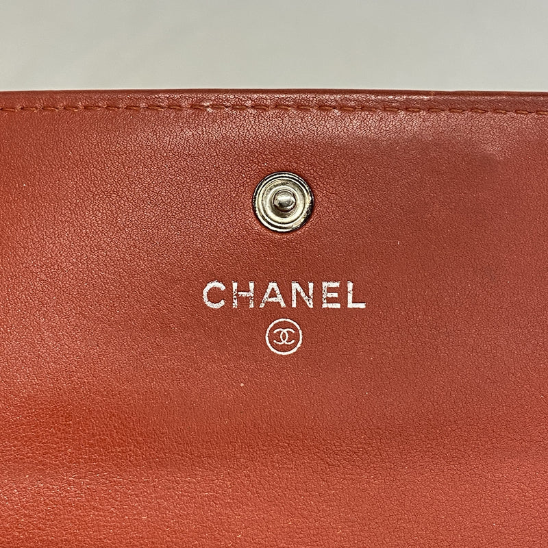 【6hf5930-k】シャネル 長財布 キャビアスキン レッド シルバー金具【中古】レディース