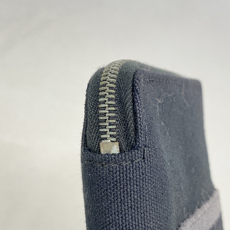 【6hf5931-k】エルメス コインケース フールトゥパースPM キャンバス ブラック シルバー金具【中古】レディース