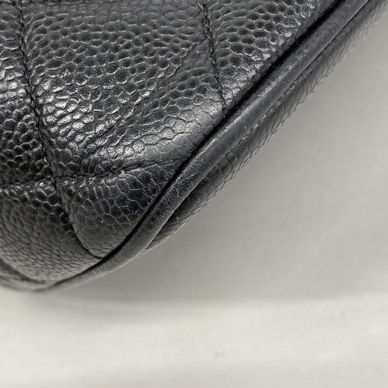 【6hf5937】シャネル トートバッグ 復刻トート キャビアスキン ブラック シルバー金具【中古】レディース