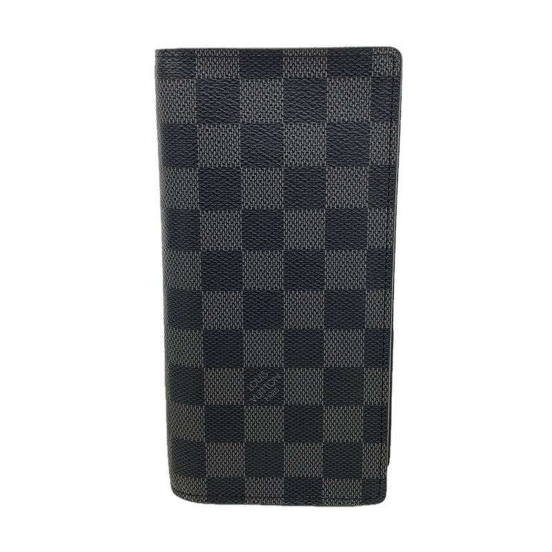【6hf5943】ルイヴィトン 長財布 ダミエ・グラフィット ポルトフォイユブラザ N62665 ブラック グレー【中古】メンズ