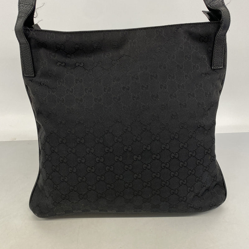 【6hf5947】グッチ ショルダーバッグ GGキャンバス 122791 キャンバス ブラック シルバー金具【中古】レディース