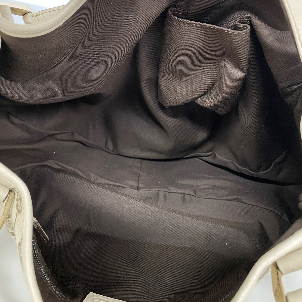【6hf5958-k】グッチ トートバッグ GGキャンバス/アビー 130736 キャンバス ベージュ ブラウン シャンパンゴールド金具【中古】レディース