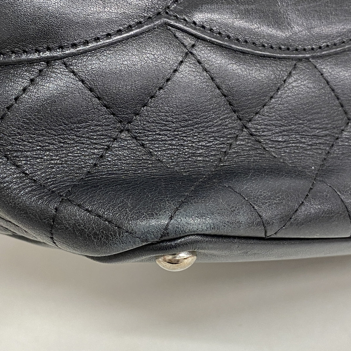 【6hf5960-k】シャネル トートバッグ カンボン ラムスキン ブラック シルバー金具【中古】レディース