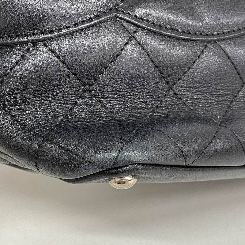 【6hf5960-k】シャネル トートバッグ カンボン ラムスキン ブラック シルバー金具【中古】レディース