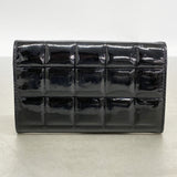 【6hf5966-k】シャネル コインケース チョコバー パテントレザー ブラック シルバー金具【中古】レディース