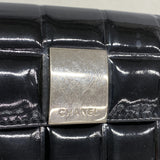 【6hf5966-k】シャネル コインケース チョコバー パテントレザー ブラック シルバー金具【中古】レディース
