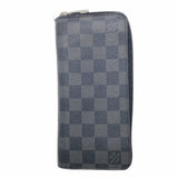 【6hf5985】ルイヴィトン 長財布 ダミエ・グラフィット ジッピーウォレットヴェルティカル N63095 ブラック グレー【中古】メンズ