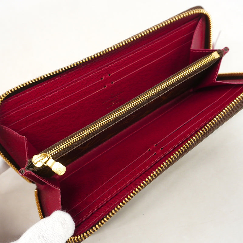 【6hf5994】ルイヴィトン 長財布 モノグラム ポルトフォイユクレマンス M60742 フューシャ【中古】レディース