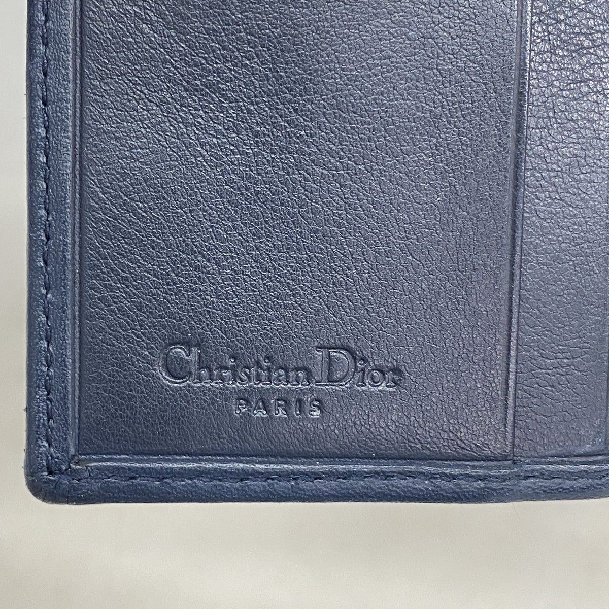 【6hf6005】クリスチャンディオール 財布 トロッター キャンバス ネイビー シルバー金具【中古】レディース