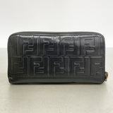 【6hf6006】フェンディ 長財布 ズッカ レザー ブラック シルバー金具【中古】メンズ