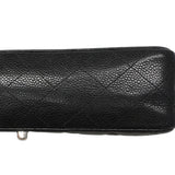 【6hf6010】シャネル ショルダーバッグ マトラッセ Wフラップ Wチェーン キャビアスキン ブラック シルバー金具【中古】レディース