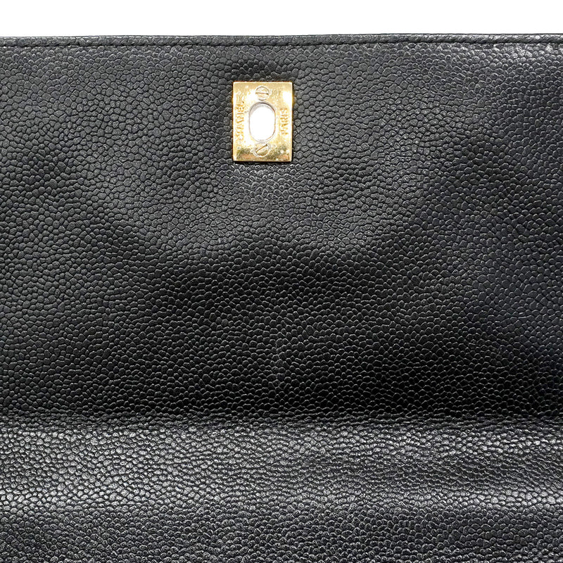 【6hf6011】シャネル ハンドバッグ マトラッセ キャビアスキン ブラック ゴールド金具【中古】レディース