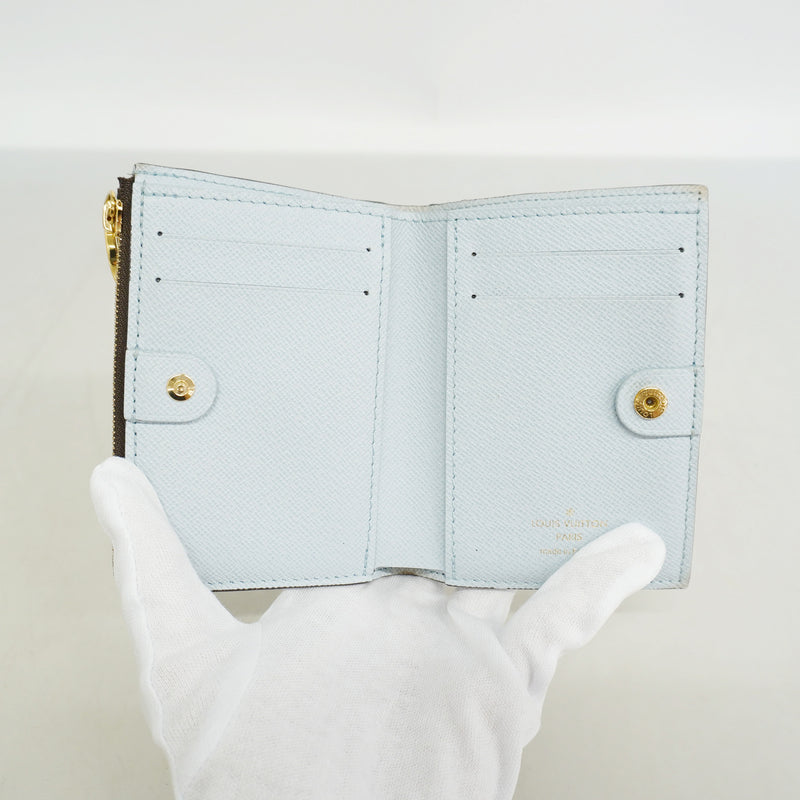 【6hf6026】ルイヴィトン 財布 モノグラム ポルトフォイユリサ M83605 ブルーオランプ【中古】レディース