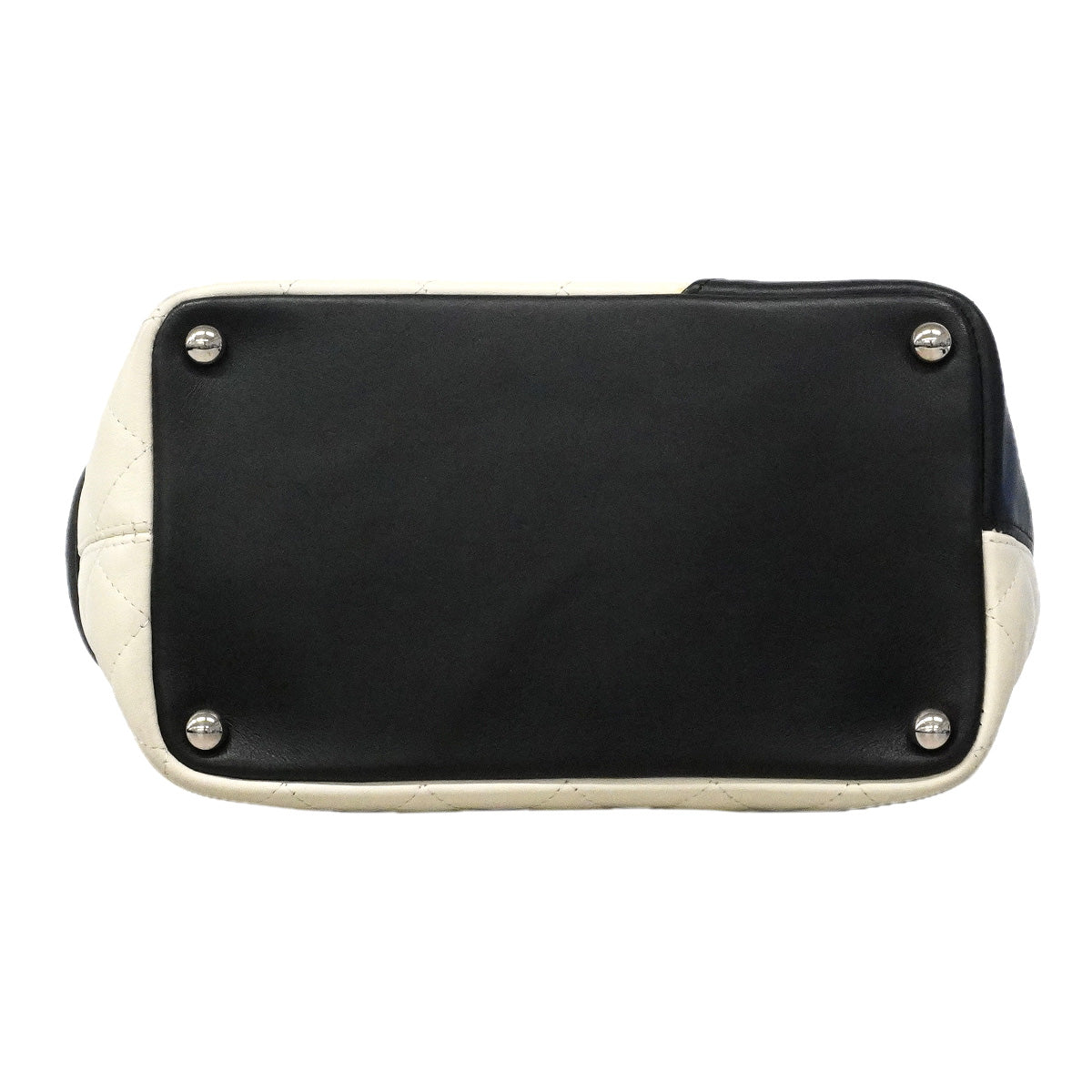 【6hf6033】シャネル トートバッグ カンボン ラムスキン ホワイト シルバー金具【中古】レディース