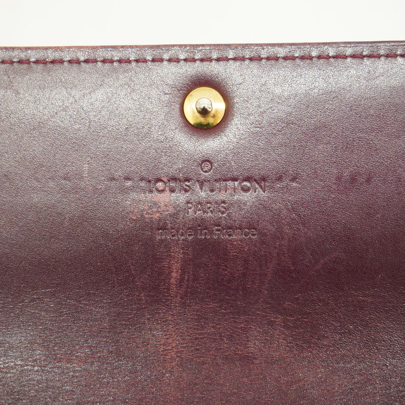 【6hf6041】ルイヴィトン 長財布 ヴェルニ ポルトフォイユサラ M91521 ルージュフォーヴィスト【中古】レディース
