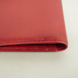 【6hf6043】シャネル 長財布 カメリア レザー レッド シルバー金具【中古】レディース