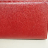 【6hf6043】シャネル 長財布 カメリア レザー レッド シルバー金具【中古】レディース
